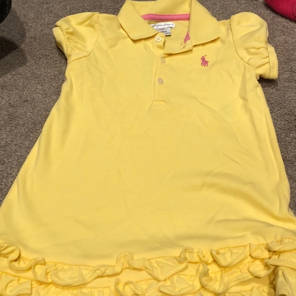 Ruffle yellow polo dress 24 mos 💛💕